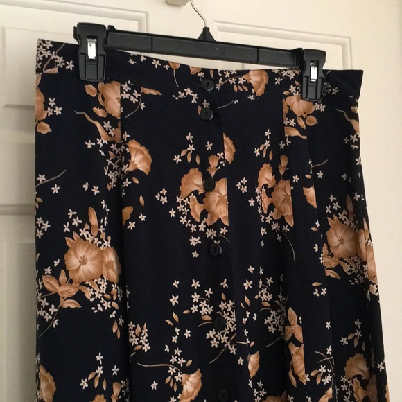 Sag Harbor Skirt Size Petite Large Black Brown Tan Button down Long - Picture 3 of 9